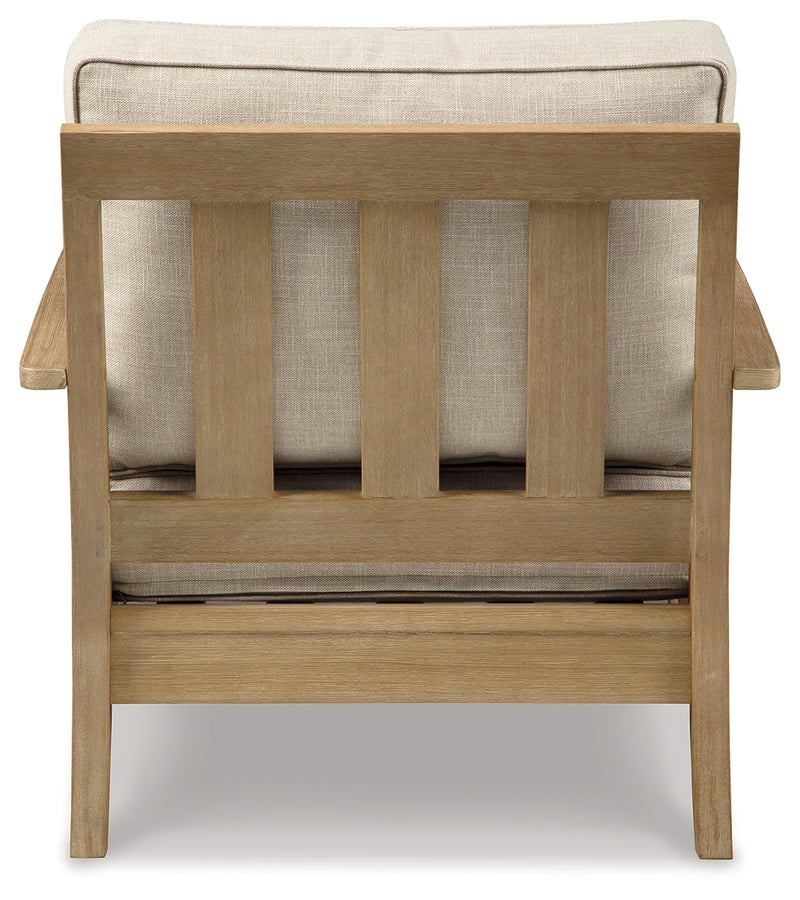 Clare View 2 Outdoor Lounge Chairs with 2 End Tables in Beige - PKG015423