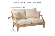 Clare View Beige Loveseat with Cushion - DMV FurnitureLoveseat