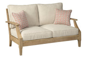 Clare View Beige Loveseat with Cushion - DMV FurnitureLoveseat