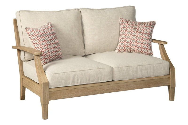 Clare View Beige Loveseat with Cushion - DMV FurnitureLoveseat