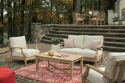 Clare View Beige Loveseat with Cushion - DMV FurnitureLoveseat