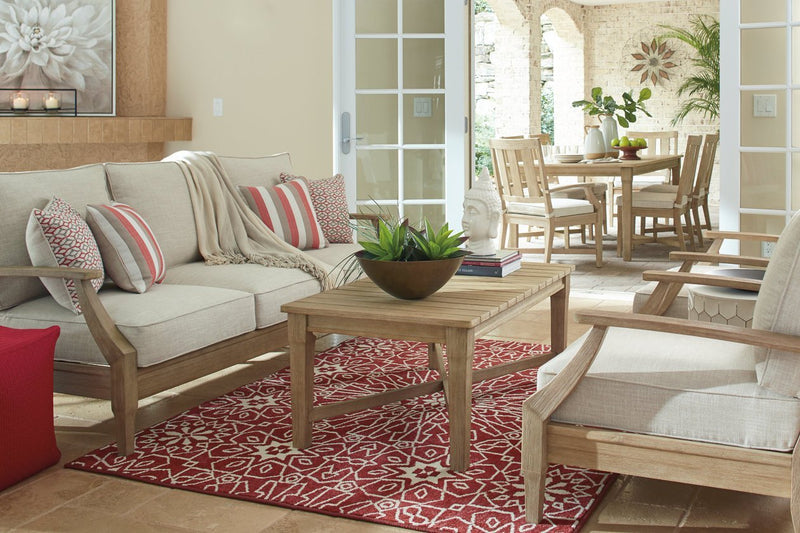 Clare View Beige Sofa with Cushion - DMV FurnitureSofa
