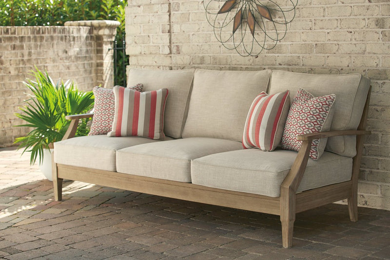 Clare View Beige Sofa with Cushion - DMV FurnitureSofa