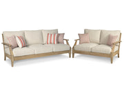 Clare View Outdoor Sofa and Loveseat in Beige - PKG014545