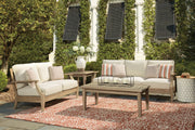 Clare View Outdoor Sofa and Loveseat in Beige - PKG014545