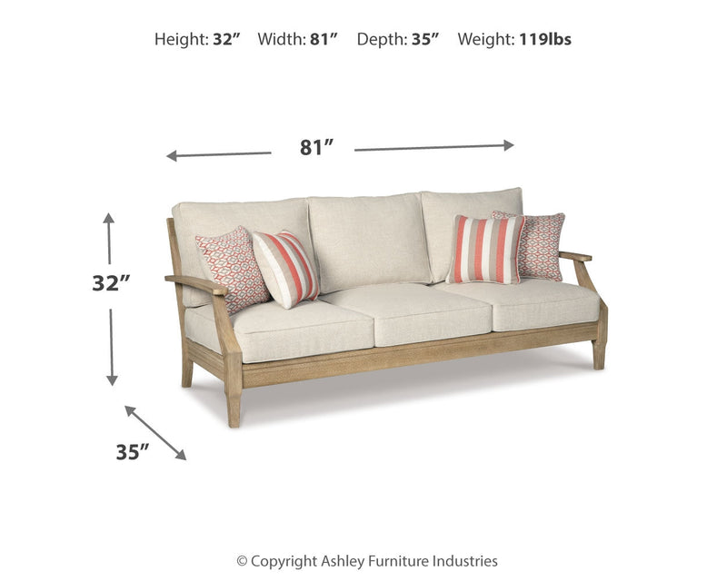 Clare View Outdoor Sofa and Loveseat in Beige - PKG014545