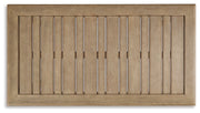 Clare View Outdoor Sofa and Loveseat with Coffee Table in Beige - PKG015425
