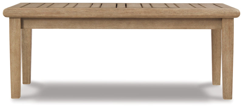 Clare View Outdoor Sofa with Coffee Table in Beige - PKG015422