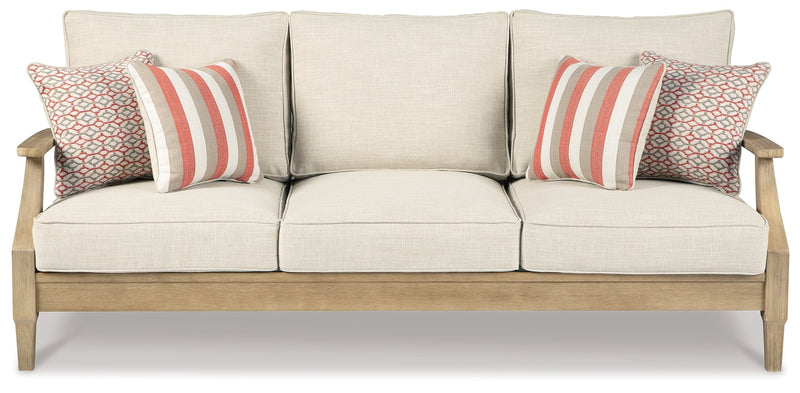 Clare View Outdoor Sofa with Lounge Chair in Beige - PKG014564