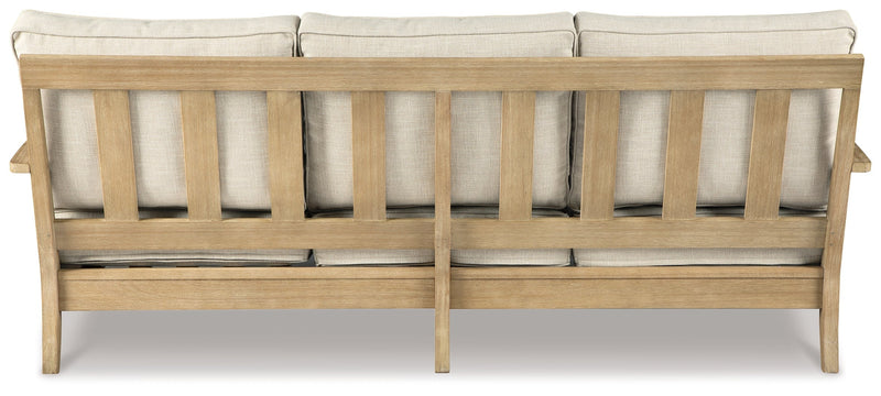 Clare View Outdoor Sofa with Lounge Chair in Beige - PKG014564