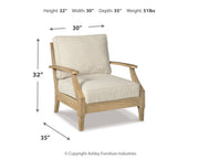 Clare View Outdoor Sofa with Lounge Chair in Beige - PKG014564