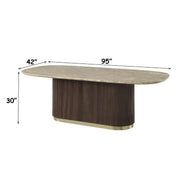 Clayten Dining Table w/Natural Marble Top - DN07000