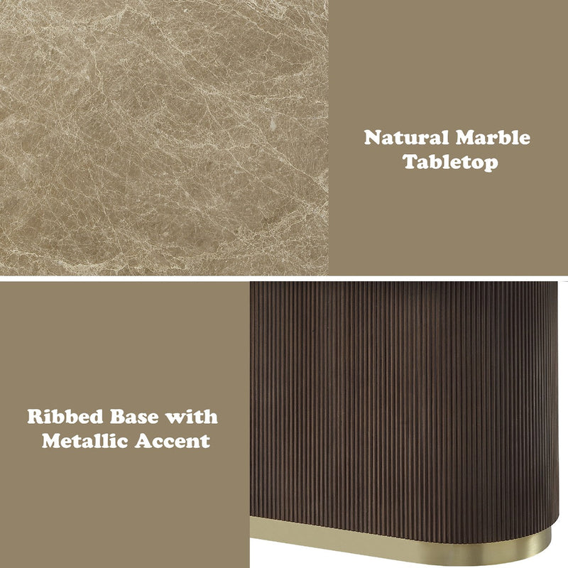 Clayten Dining Table w/Natural Marble Top - DN07000