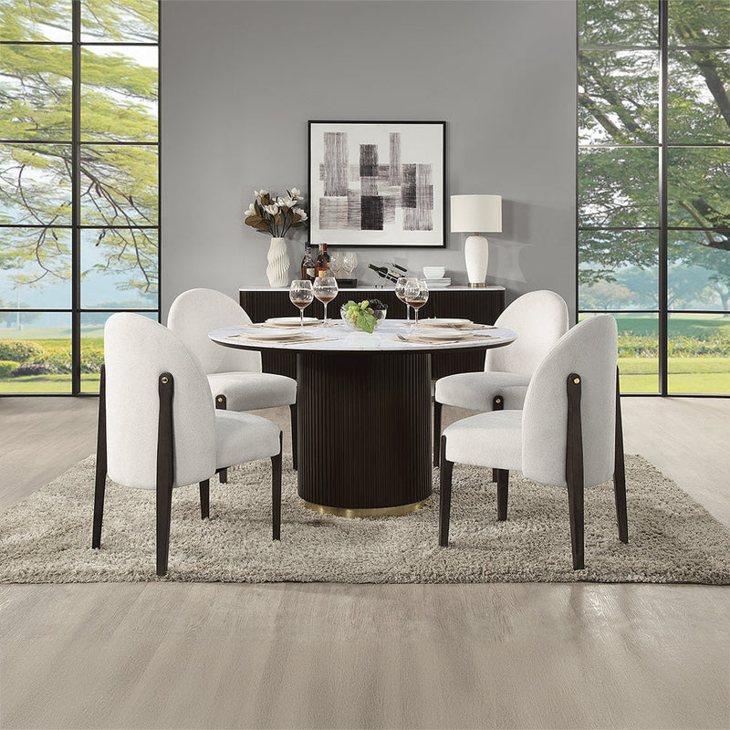 Clayten Round Dining Table w/Marble - DN03950