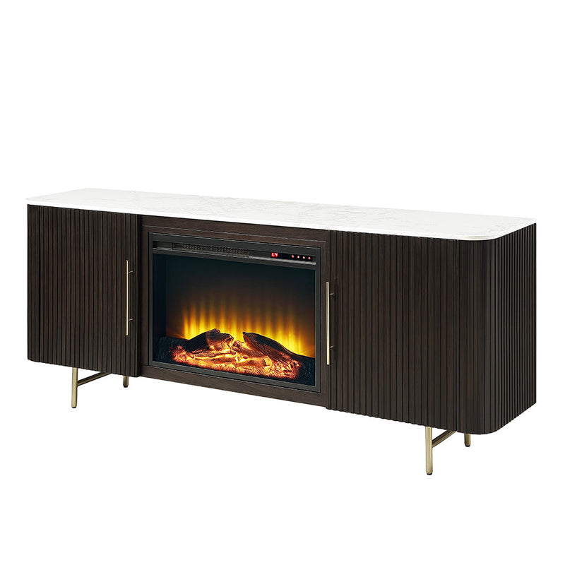 Clayten Server w/Marble Top & Fireplace - DN03944