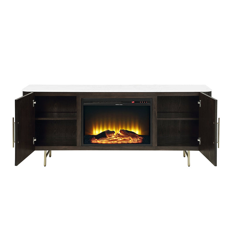Clayten Server w/Marble Top & Fireplace - DN03944