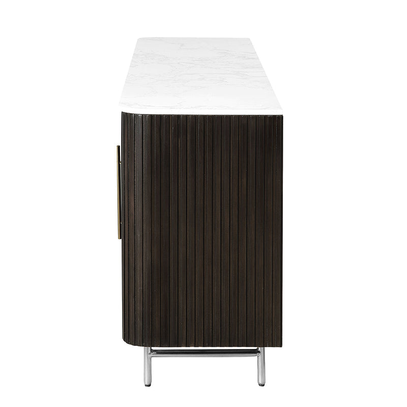 Clayten Server w/Marble Top & Fireplace - DN03944