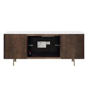 Clayten Server w/Marble Top & Fireplace - DN03944
