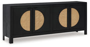 Cliffiings Black/Natural Accent Cabinet - A4000575