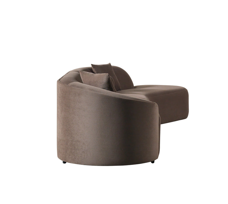 Cloe Coffee Velvet Curved 134" RAF Sectional - CLOECOFVL-SECRAF
