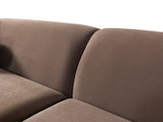 Cloe Coffee Velvet Curved 134" RAF Sectional - CLOECOFVL-SECRAF