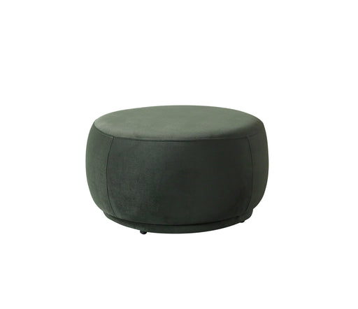 Cloe Green Velvet Round Ottoman - CLOEGREENVL-OTT
