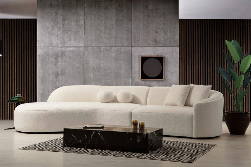 Cloe Ivory Boucle Curved LAF Sectional [ETA: 3/10] - CLOEBOUCLE-SECLAF