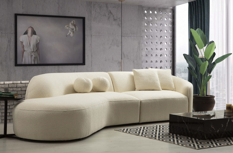 Cloe Ivory Boucle Curved LAF Sectional [ETA: 3/10] - CLOEBOUCLE-SECLAF