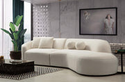Cloe Ivory Boucle Curved RAF Sectional - DMV FurnitureSectional