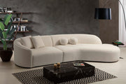 Cloe Ivory Boucle Curved RAF Sectional - DMV FurnitureSectional