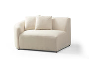 Cloe Ivory Boucle Curved RAF Sectional - DMV FurnitureSectional
