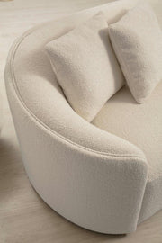 Cloe Ivory Boucle Curved RAF Sectional - DMV FurnitureSectional
