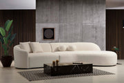 Cloe Ivory Boucle Curved RAF Sectional - DMV FurnitureSectional