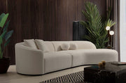Cloe Ivory Boucle Curved RAF Sectional - DMV FurnitureSectional
