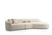 Cloe Ivory Boucle Curved RAF Sectional - DMV FurnitureSectional