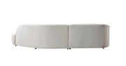 Cloe Ivory Velvet Curved 134" RAF Sectional - CLOEIVVL-SECRAF