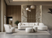 Cloe Ivory Velvet Curved 134" RAF Sectional - CLOEIVVL-SECRAF
