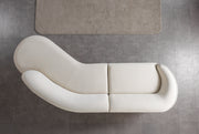 Cloe Ivory Velvet Curved 134" RAF Sectional - CLOEIVVL-SECRAF