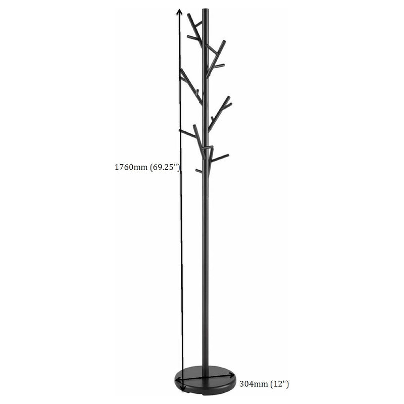Clover 18 Hook Freestanding Metal Coat Rack Hat Hanger Black - 900897