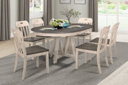 Clover White/Gray Round/Oval Extendable Dining Set - DMV FurnitureDining Room Set