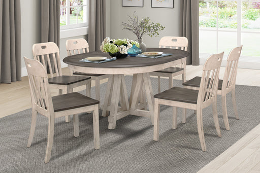 Clover White/Gray Round/Oval Extendable Dining Set - DMV FurnitureDining Room Set