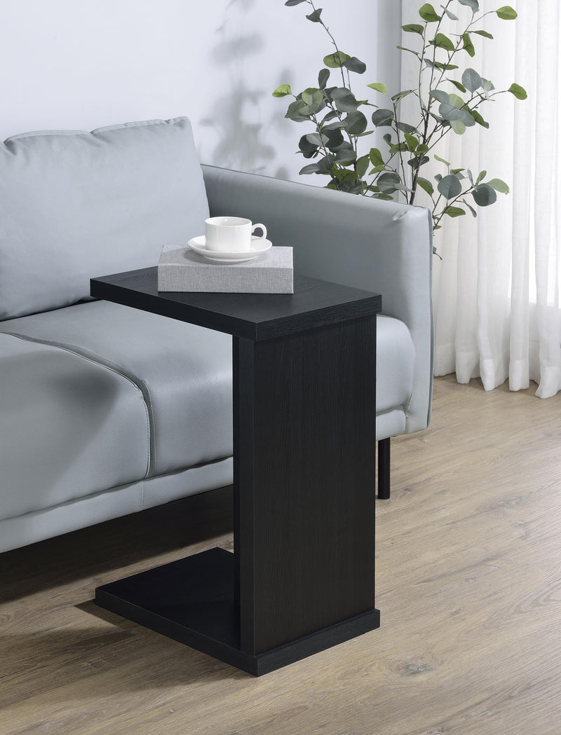 Clower Engineered Wood C-Shaped Sofa Side Table Black - 930276