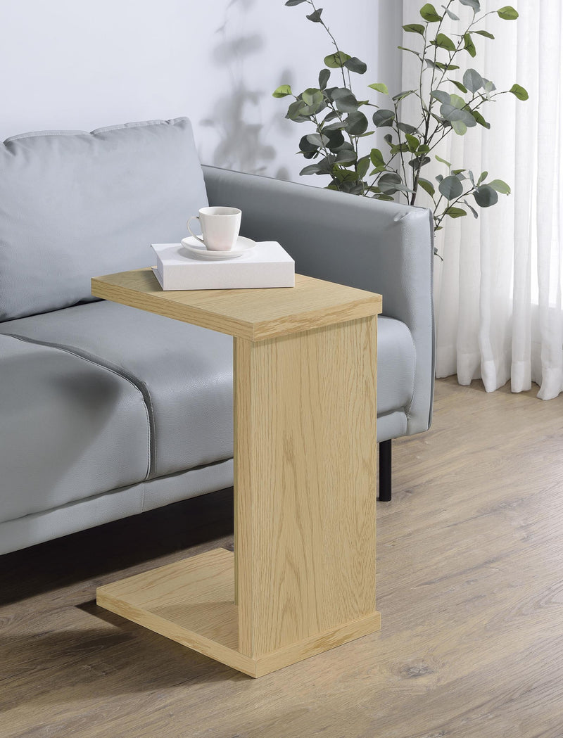 Clower Engineered Wood C-Shaped Sofa Side Table Light Oak - 930275