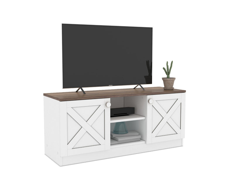 Coastal Tv Stand White - Walnut - 720-COA-TV-TM201802