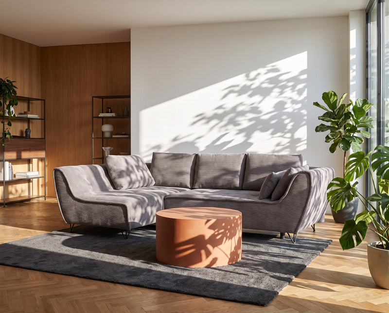 Cocoli Sectional W/ Bed Dark Taupe Set - p14467