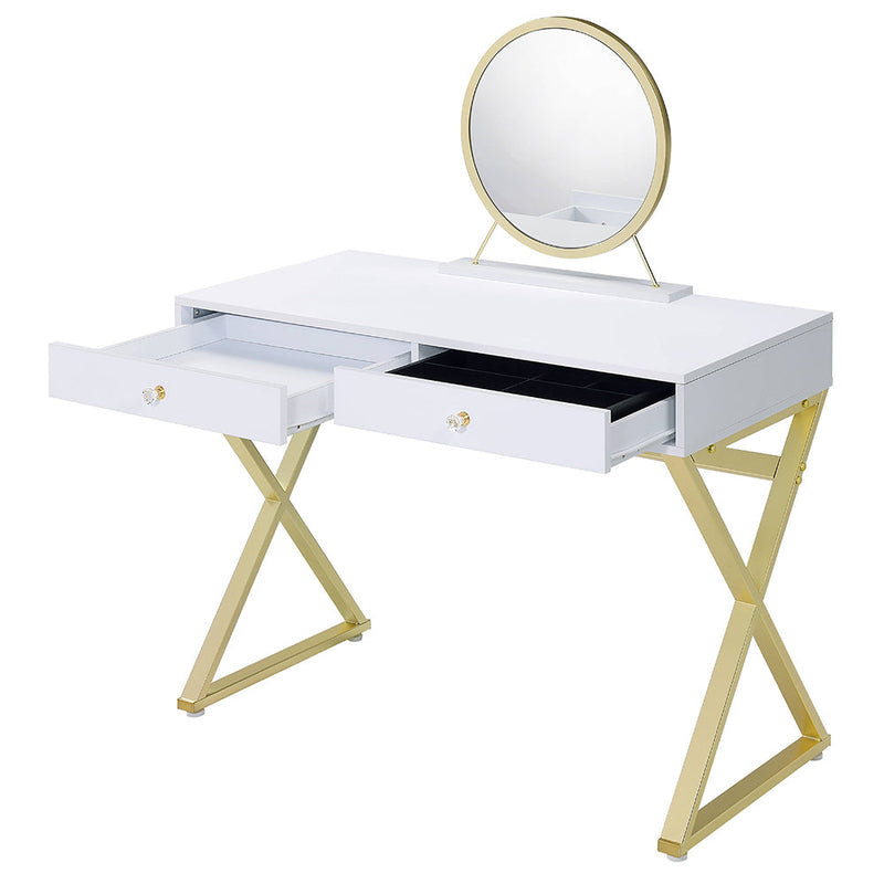 Coleen Vanity Desk W/Mirror & Jewelry Tray - AC00667
