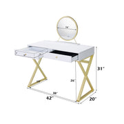 Coleen Vanity Desk W/Mirror & Jewelry Tray - AC00667