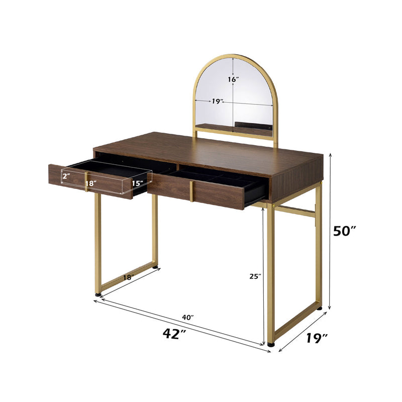Coleen Vanity Desk W/Mirror & Jewelry Tray - AC00670