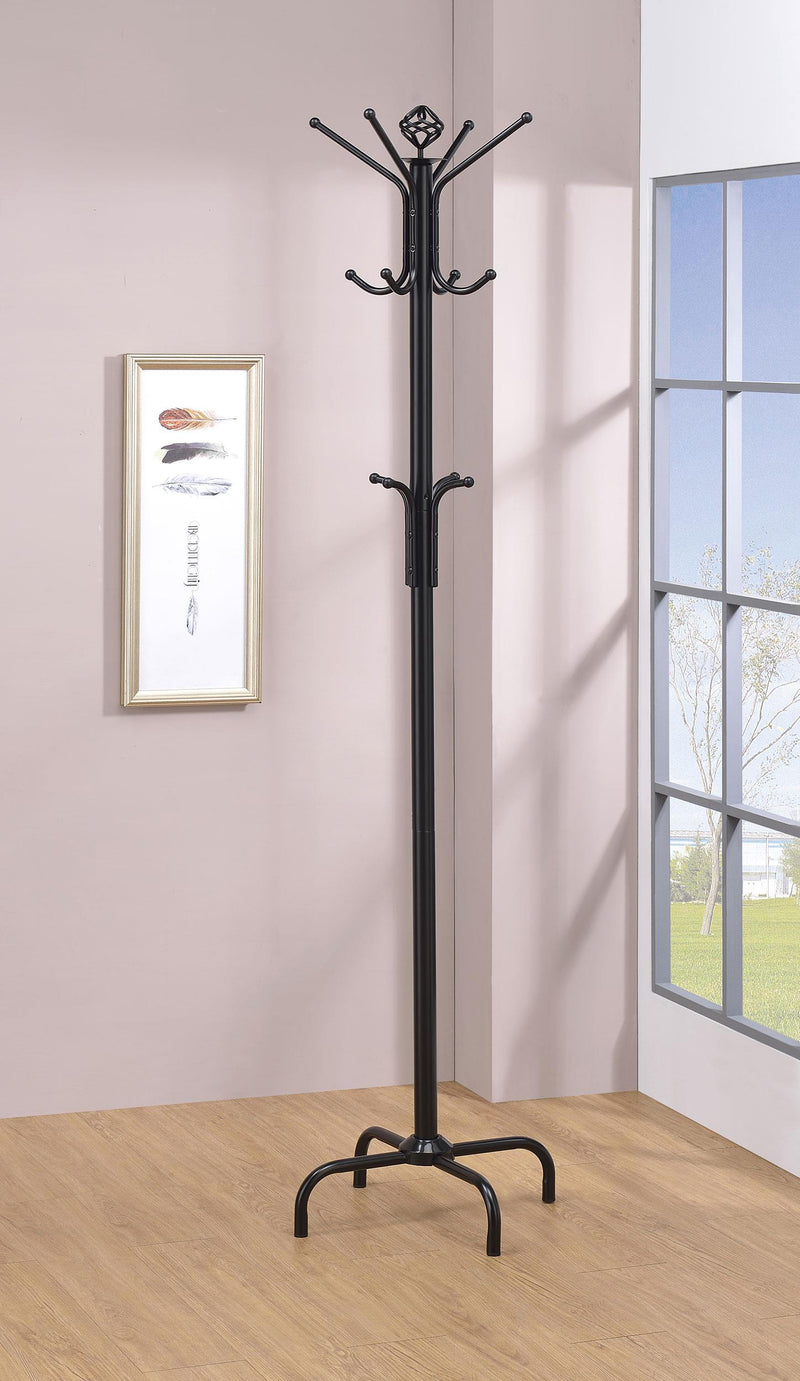 Collier 12 Hook Freestanding Coat Rack Hat Hanger Black - 2019
