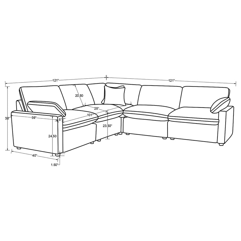 Collins 5-piece Modular Power Reclining Sectional Chocolate Brown - 610350P